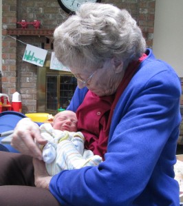 Mom and her newest grandson "Andrew James Husted" (3 days old)
